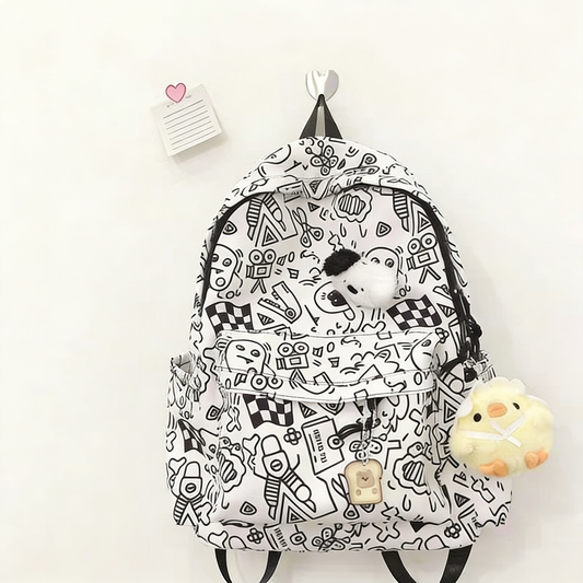 Cá tính Graffiti đôi vai túi