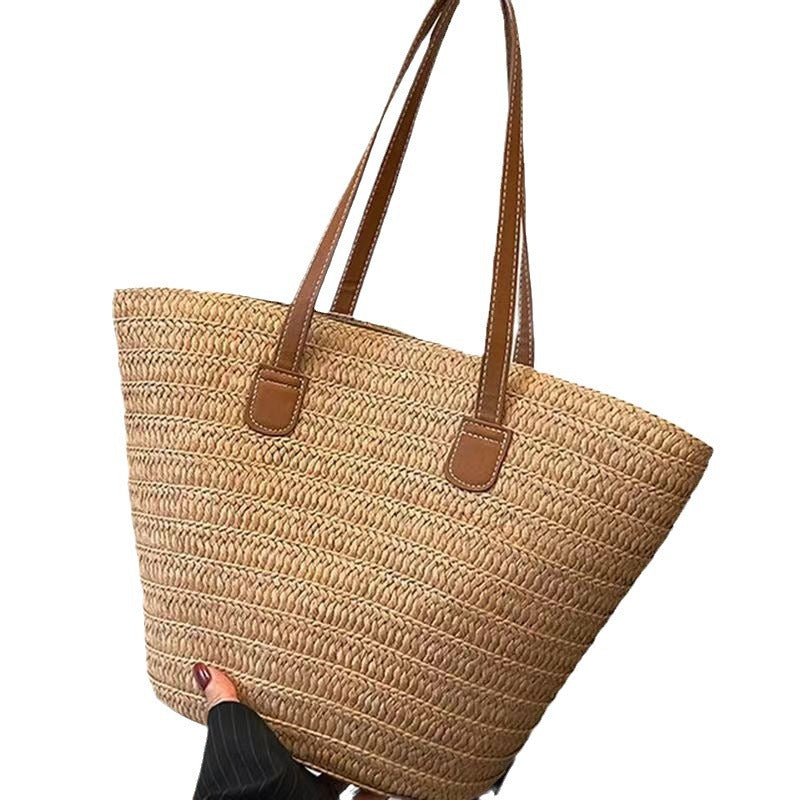 Mới holiday beach rơm dệt xô túi