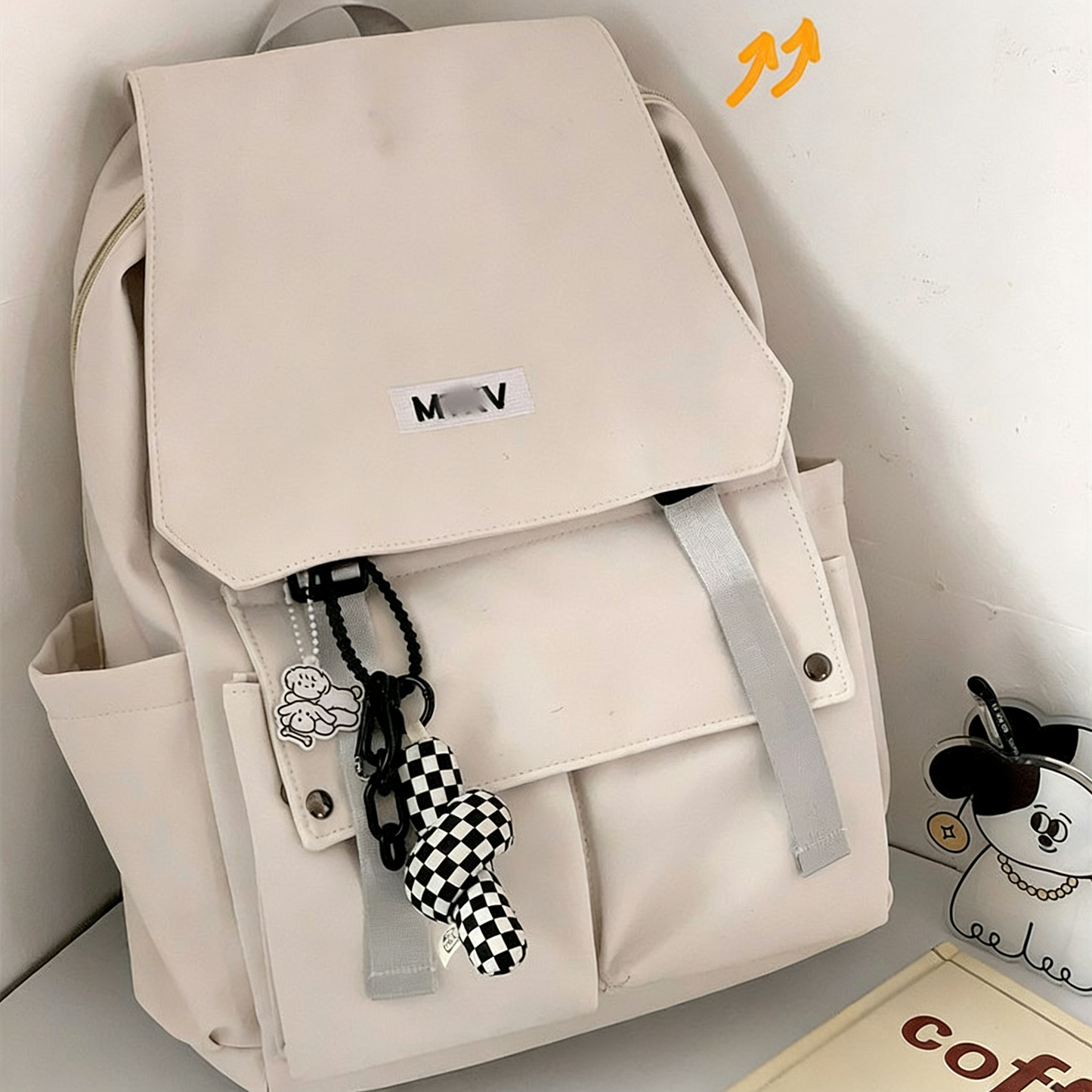 Túi Xách Đeo Chéo Đơn Giản Màu Trắng Nâu Cho Nữ